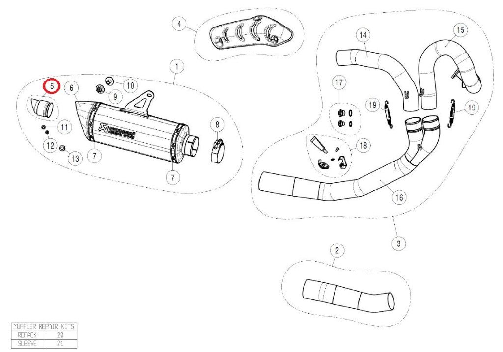 AKRAPOVIC アクラポビッチ 【リペアパーツ】V-TUV154 noise insert SS MONSTER1200 MONSTER1200R MONSTER1200S MONSTER821 DUCATI ドゥカティ バッフル・インナーサイレンサー マフラー