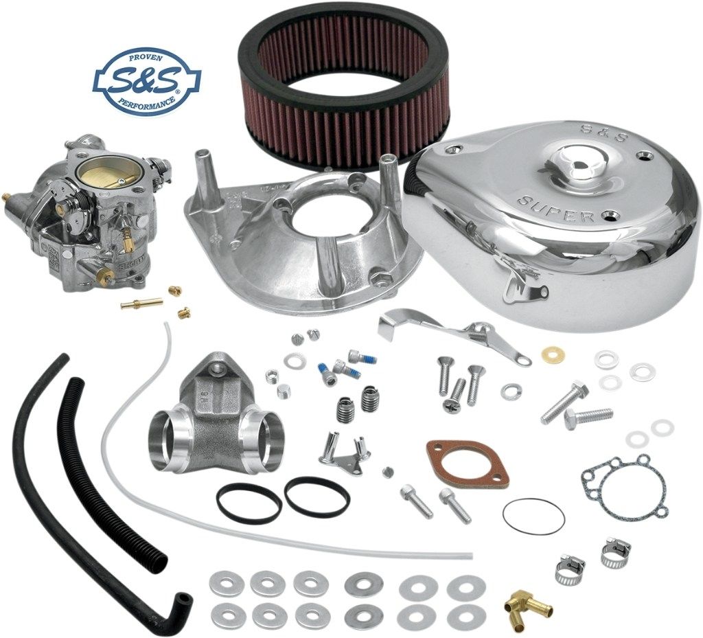 S&S CYCLE ɥ  Super E Carburetor Kit w/ ManifoldDS-0408 883 Hugger XLH Sportster 883 XLH Sportster 1100 XLH Sportster 1200 XLH 883 Deluxe XLH