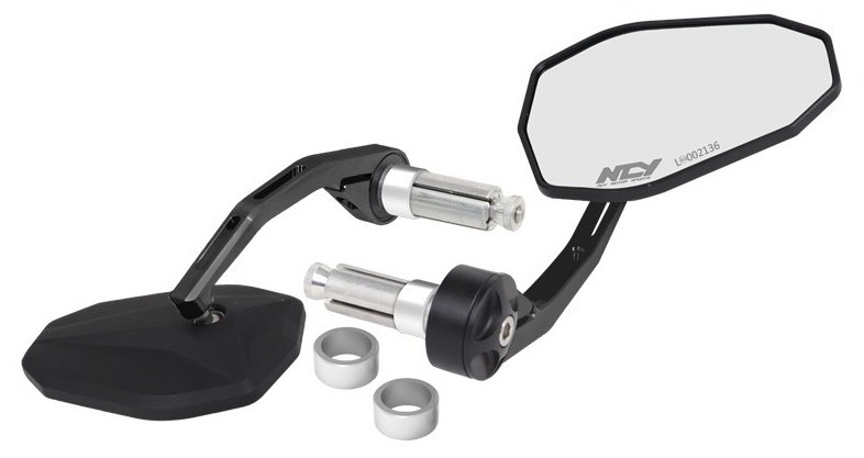 NCY エヌシーワイ CNC POLYGON Bar-end Mirror N1153 バーエンドミラー ハンドル