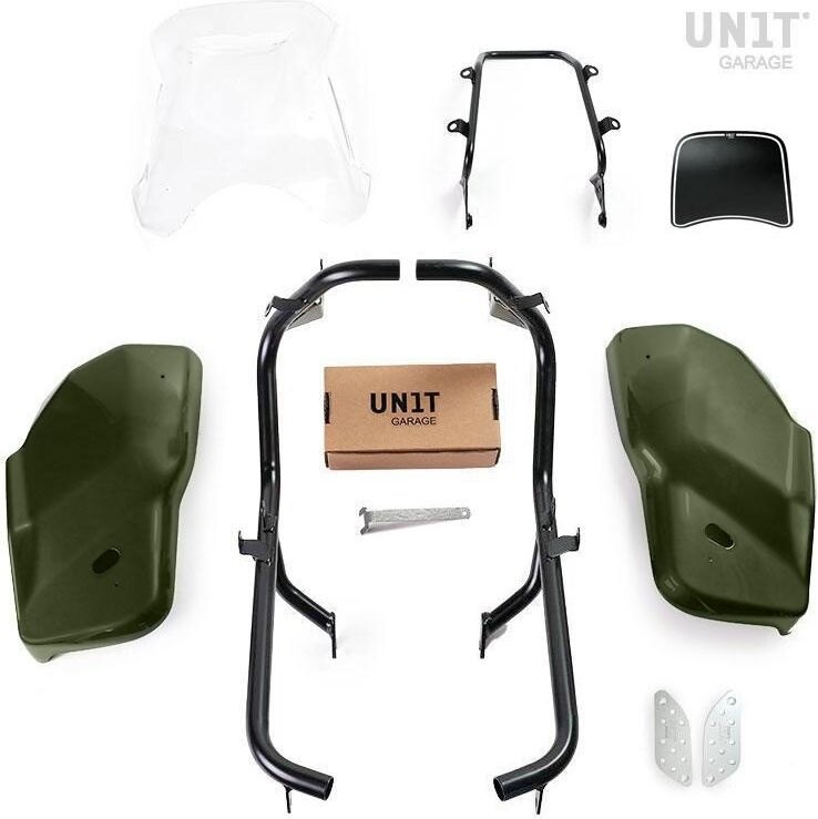 UNIT GARAGE ユニットガレージ Unit Garage Kit Dual-Scrambler Triumph 1200XC & XE， Matt Khaki Green | 3102-Matt-Khaki-Green グラブバー・タンデムバー・シーシーバー 外装