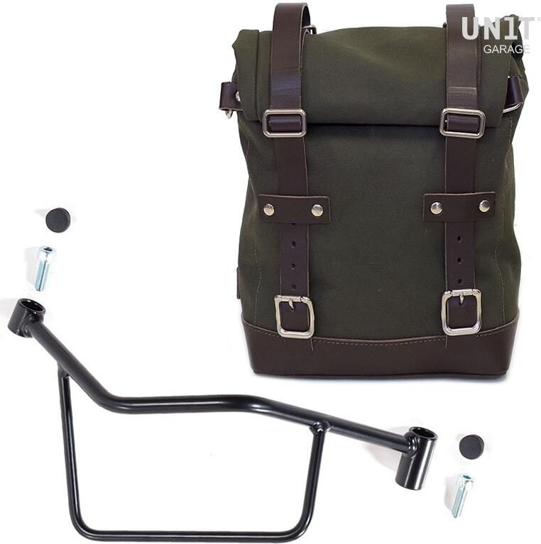 UNIT GARAGE ユニットガレージ Unit Garage Side Pannier Canvas + Right Subframe R 1200 LC， Green/Brown | U001+2101DX-Green-Brown サイドバッグ 車体用バッグ・ケース