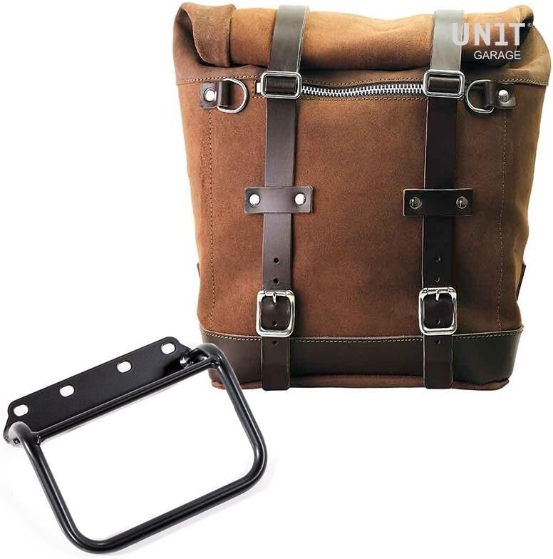 Saddle Bag - UNIT GARAGE ユニットガレージ Unit Garage Waxed suede side pannier Scram 22L-30L + subframe R80 G/S， ColoradoBrown | U202+1008-ColoradoBrown サイドバッグ 車体用バッグ・ケース