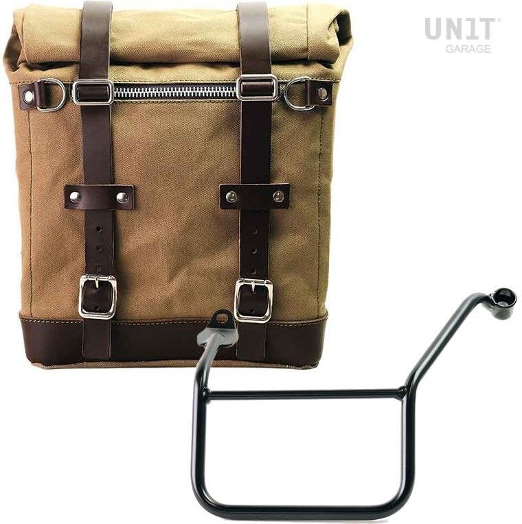 ■詳細説明Article Number：U201-3208SXSide pannier with Left subframeScram side pannier， extendable from 22 to 30 liters handmadeinItaly in sturdy waterproof cotton of the highest quality.Derived from our classic U001 side pannier， but it is muchlargerand has a removable core in rigid material so the bag keepsitsshape even when empty. With attention to the smallest detailswith3 mm leather finishes， simple and pure like the materialswithwhich it was built. It quickly attaches to our side pannierframewith the quick release system， already included and mounted ontheback of the bag. The quick release is equipped with a lockforlocking on the frame itself. It is big enough to fit a jethelmetinside， and is equipped with a large front pocket withzipaccessible from the outside. To open it it is not necessarytoremove the front buckles but just move them to the side， in averyfast and practical way. To protect and organize your luggage，werecommend using the 18L Khali light multipurpose bag insideColours：Beige canvas with brown leather trimGreen canvas with brown leather trimBlack canvas with brown leather trimBlack canvas with black leather trimHeight 35 cm， extendable in height up to 50 cm， width 32 cm，depth20 cm22L - 30L1，90 kgLeft subframe made of steel treated with a matt black epoxy.It is mounted on the left side of the bike. Specially designedtointegrate seamlessly with the rest of the bike. Ready to hostourquick release system， beautiful and minimal even when the bagisnot mounted. It comes complete with screws and can bemountedeasily on the bike in the original configuration， with orwithoutpassenger frame. All accessories are compatible with eachotherexcept when specified otherwise. It can be used comfortablywiththe passenger on board.In order to offer you the best we constantly improve ourproductdetails. The images may refer to a previous version.■注意点※取扱説明書が付属する場合は、外国語となります。※輸入商材の為、納期が遅れる場合がございます。あらかじめご了承ください。※メーカー都合により商品の仕様変更がある場合がございます。ご了承ください。　※画像はイメージです。