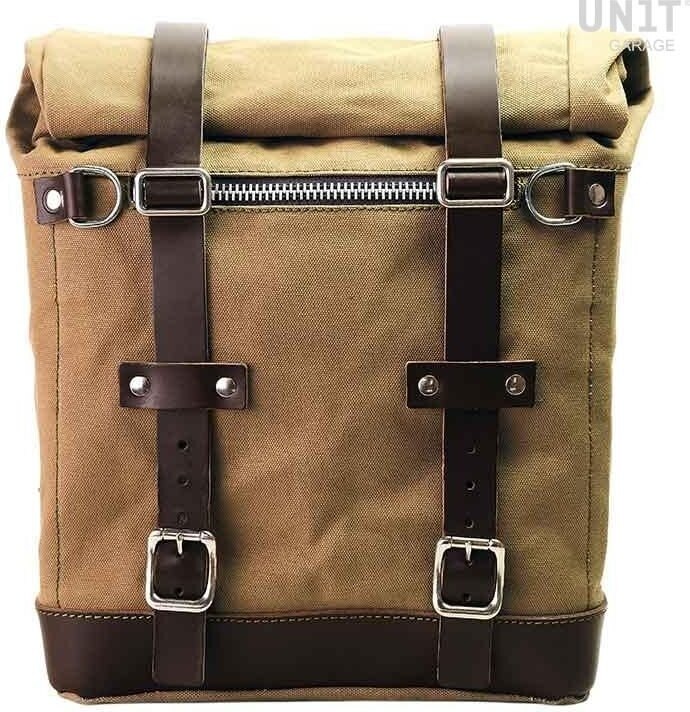 UNIT GARAGE ユニットガレージ Unit Garage Canvas Side Pannier Scram 22L-30L， Beige/Brown | U201-..