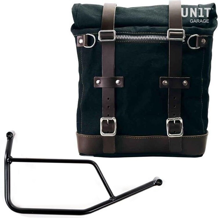 Saddle Bag - UNIT GARAGE ユニットガレージ Unit Garage Canvas Side Pannier Scram 22L-30L + Subframe R 1200 R， Black/Black | U201+1421-Black-Black サイドバッグ 車体用バッグ・ケース