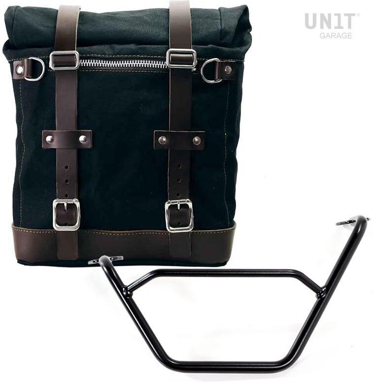 ■詳細説明Article Number：U201-1901SXSide pannier with left subframeScram side pannier， extendable from 22 to 30 liters handmadeinItaly in sturdy waterproof cotton of the highest quality.Derived from our classic U001 side pannier， but it is muchlargerand has a removable core in rigid material so the bag keepsitsshape even when empty. With attention to the smallest detailswith3 mm leather finishes， simple and pure like the materialswithwhich it was built. It quickly attaches to our side pannierframewith the quick release system， already included and mounted ontheback of the bag. The quick release is equipped with a lockforlocking on the frame itself. It is big enough to fit a jethelmetinside， and is equipped with a large front pocket withzipaccessible from the outside. To open it it is not necessarytoremove the front buckles but just move them to the side， in averyfast and practical way. To protect and organize your luggage，werecommend using the 18L Khali light multipurpose bag insideColours：Beige canvas with brown leather trimGreen canvas with brown leather trimBlack canvas with brown leather trimBlack canvas with black leather trimHeight 35 cm， extendable in height up to 50 cm， width 32 cm，depth20 cm22L - 30L1，90 kgLeft frame made of steel treated with a matt black epoxy.It is mounted on the left side of the bike. Specially designedtointegrate seamlessly with the rest of the bike. Ready to hostourquick release system， beautiful and minimal even when the bagisnot mounted. It comes complete with screws and can bemountedeasily on the bike in the original configuration， with orwithoutpassenger frame. All accessories are compatible with eachotherexcept when specified otherwise.It can be used comfortably with the passenger on board.In order to offer you the best we constantly improve ourproductdetails. The images may refer to a previous version.■注意点※取扱説明書が付属する場合は、外国語となります。※輸入商材の為、納期が遅れる場合がございます。あらかじめご了承ください。※メーカー都合により商品の仕様変更がある場合がございます。ご了承ください。　※画像はイメージです。