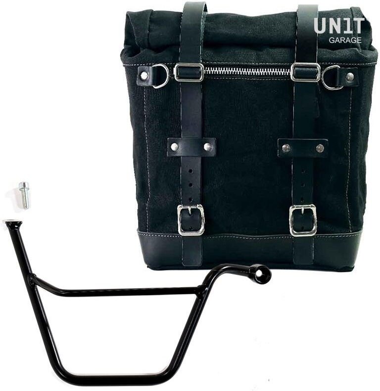 ■詳細説明Article Number：U201-1005DXSide pannier with right subframeScram side pannier， extendable from 22 to 30 liters handmadeinItaly in sturdy waterproof cotton of the highest quality.Derived from our classic U001 side pannier， but it is muchlargerand has a removable core in rigid material so the bag keepsitsshape even when empty. With attention to the smallest detailswith3 mm leather finishes， simple and pure like the materialswithwhich it was built. It quickly attaches to our side pannierframewith the quick release system， already included and mounted ontheback of the bag. The quick release is equipped with a lockforlocking on the frame itself. It is big enough to fit a jethelmetinside， and is equipped with a large front pocket withzipaccessible from the outside. To open it it is not necessarytoremove the front buckles but just move them to the side， in averyfast and practical way. To protect and organize your luggage，werecommend using the 18L Khali light multipurpose bag insideColours：Beige canvas with brown leather trimGreen canvas with brown leather trimBlack canvas with brown leather trimBlack canvas with black leather trimHeight 35 cm， extendable in height up to 50 cm， width 32 cm，depth20 cm22L - 30L1，90 kgFrame made of steel treated with a matt black epoxy.It is mounted on the right side of the bike. Specially designedtointegrate seamlessly with the rest of the bike. Ready to hostourquick release system， beautiful and minimal even when the bagisnot mounted. It comes complete with screws and can bemountedeasily on the bike in the original configuration， with orwithoutpassenger frame. All accessories are compatible with eachotherexcept when specified otherwise. It can be used comfortablywiththe passenger on board.In order to offer you the best we constantly improve ourproductdetails. The images may refer to a previous version.■注意点※取扱説明書が付属する場合は、外国語となります。※輸入商材の為、納期が遅れる場合がございます。あらかじめご了承ください。※メーカー都合により商品の仕様変更がある場合がございます。ご了承ください。　※画像はイメージです。