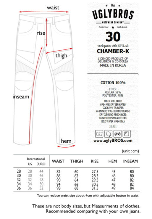 ROUGH＆ROAD ラフ＆ロード uglyBROS MOTOPANTS(モトパンツ) CHAMBER-K デニムパン...