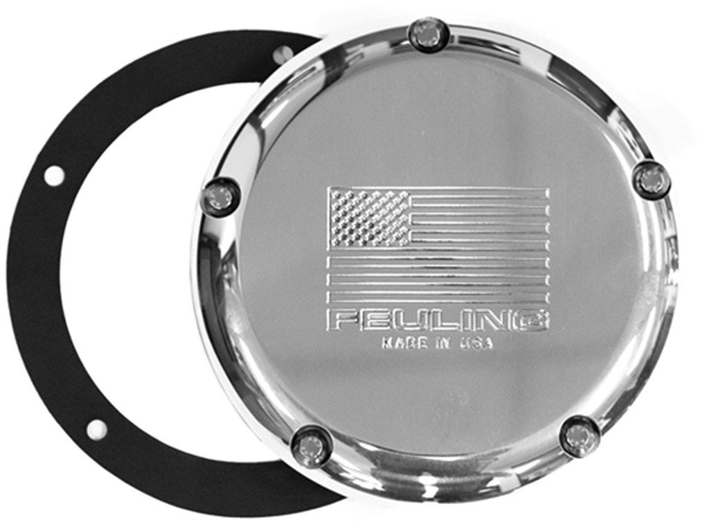 FEULING フューエリング アメリカンフラッグロゴ ダービーカバー ラージ5穴 ツアラーモデル FLHTCUL FLHTKL HARLEY-DAVIDSON ハーレーダビッドソン エンジンパーツ エンジン