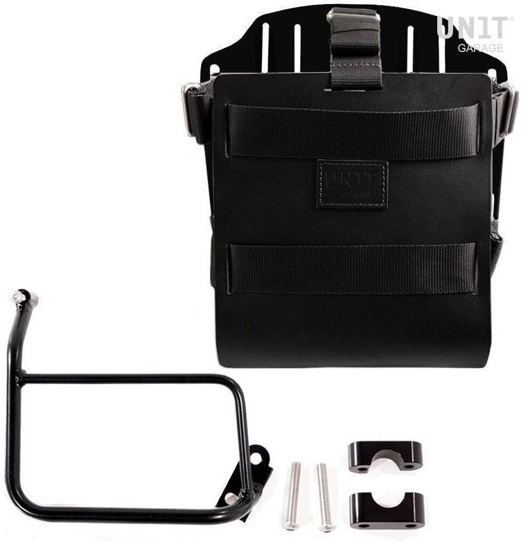 UNIT GARAGE ユニットガレージ Unit Garage Carrying system in aluminum with adjustable leather front， Quick Release System and frame， Black/Black | U085+U000+1229-Black-Black バッグ・ボックス取り付けステー 車体用バッグ・ケース