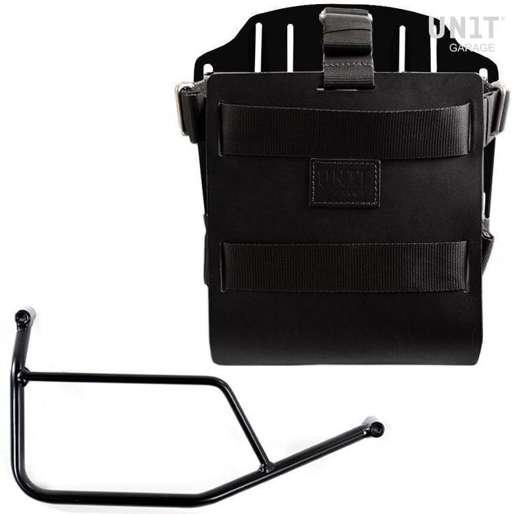 UNIT GARAGE ユニットガレージ Unit Garage Carrying system in aluminum with adjustable leather front， Quick Release System and frame， Black/Black | U085+U000+1421-Black-Black バッグ・ボックス取り付けステー 車体用バッグ・ケース