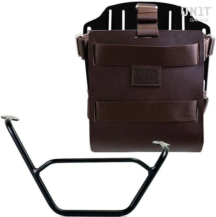 UNIT GARAGE ユニットガレージ Unit Garage Carrying system in aluminum with adjustable leather front， Quick Release System and right frame， Brown/Black | U085+U000+1901DX-Brown-Black バッグ・ボックス取り付けステー 車体用バッグ・ケース