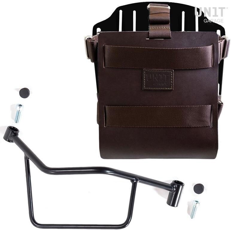 UNIT GARAGE ユニットガレージ Unit Garage Carrying system in aluminum with adjustable leather front， Quick Release System and frame， Brown/Black | U085+U000+2101DX-Brown-Black バッグ・ボックス取り付けステー 車体用バッグ・ケース