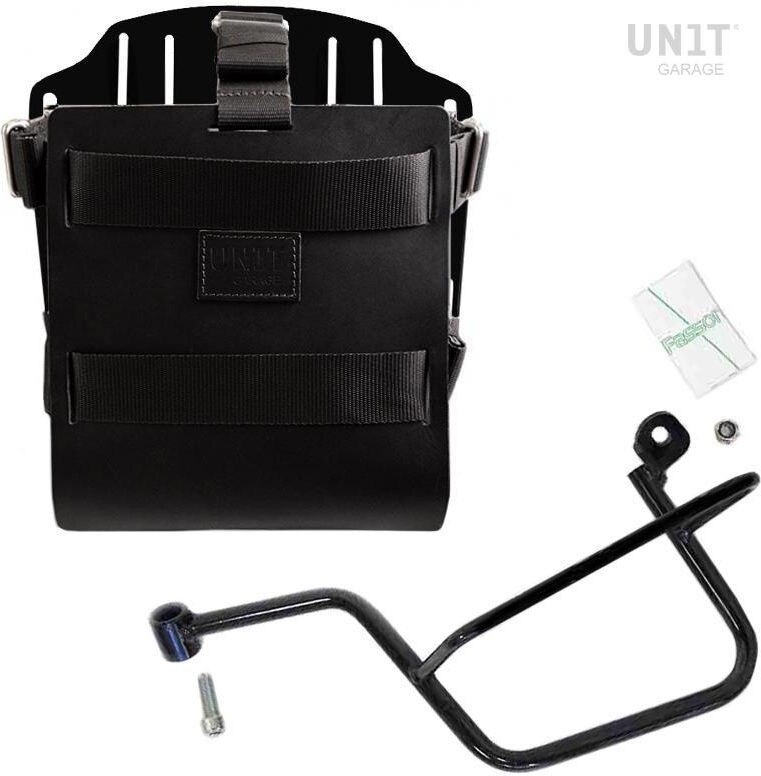 UNIT GARAGE ユニットガレージ Unit Garage Carrying system in aluminum with adjustable leather front， Quick Release System and frame， Black/Black | U085+U000+2213SX-Black-Black バッグ・ボックス取り付けステー 車体用バッグ・ケース