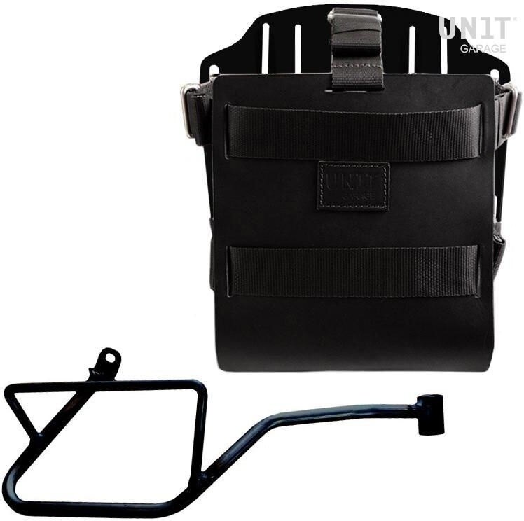 UNIT GARAGE ユニットガレージ Unit Garage Carrying system in aluminum with adjustable leather front， Quick Release System and frame， Black/Black | U085+U000+2216DX-Black-Black バッグ・ボックス取り付けステー 車体用バッグ・ケース