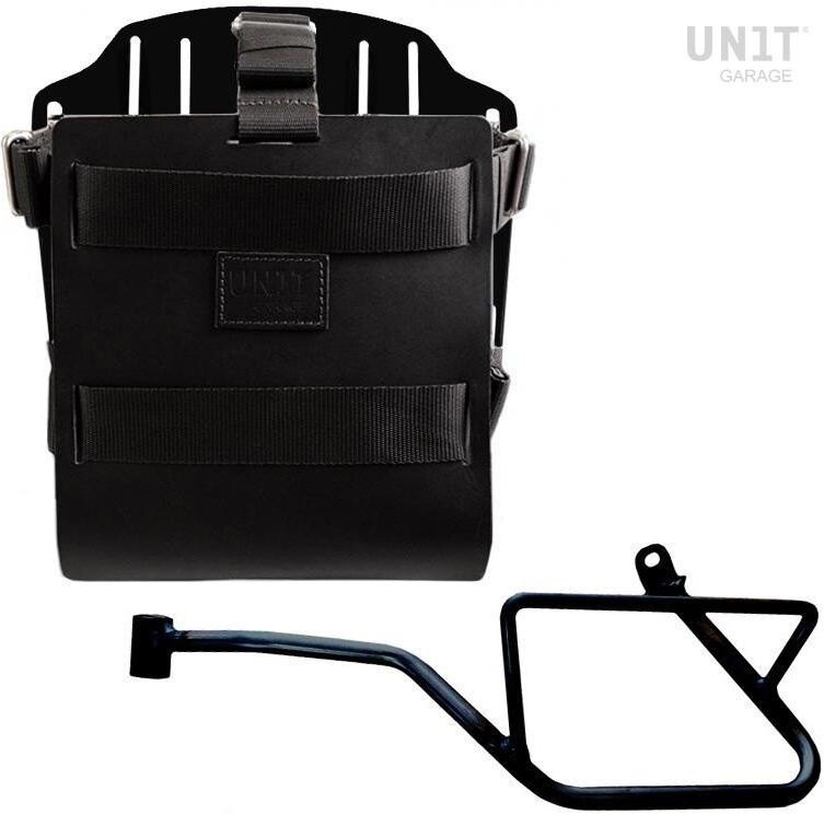 UNIT GARAGE ユニットガレージ Unit Garage Carrying system in aluminum with adjustable leather front， Quick Release System and frame， Black/Black | U085+U000+2216SX-Black-Black バッグ・ボックス取り付けステー 車体用バッグ・ケース