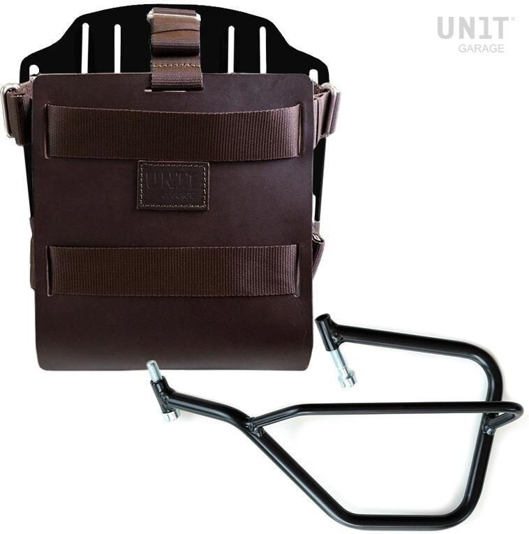 UNIT GARAGE ユニットガレージ Unit Garage Carrying system in aluminum with adjustable leather front， Quick Release System and frame， Brown/Black | U085+U000+2504SX-Brown-Black バッグ・ボックス取り付けステー 車体用バッグ・ケース