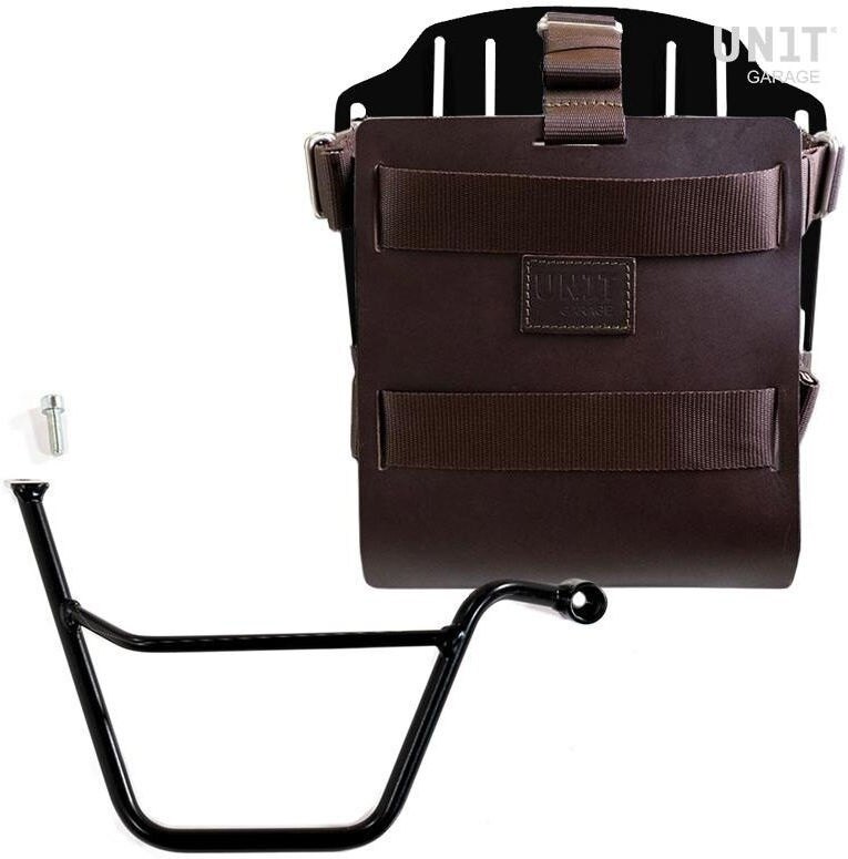 UNIT GARAGE ユニットガレージ Unit Garage Carrying system in aluminum with adjustable leather front， Quick Release System and frame (2001-2016)， Brown/Black | U085+U000+1005DX-Brown-Black バッグ・ボックス取り付けステー 車体用バッグ・ケース