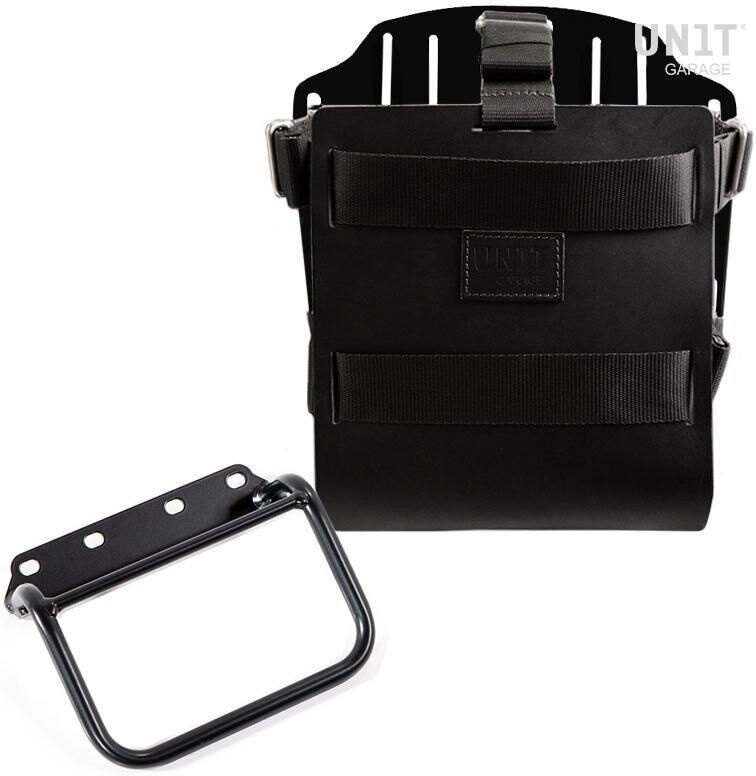 UNIT GARAGE ユニットガレージ Unit Garage Carrying system in aluminum with adjustable leather front， Quick Release System and frame， Black/Black | U085+U000+1008-Black-Black バッグ・ボックス取り付けステー 車体用バッグ・ケース