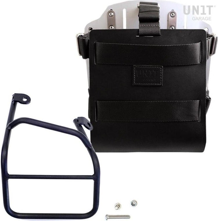 UNIT GARAGE ユニットガレージ Unit Garage Carrying system in aluminum with adjustable leather front， Quick Release System and frame， Black/Silver | U085+U000+1010DX-Black-Silver バッグ・ボックス取り付けステー 車体用バッグ・ケース