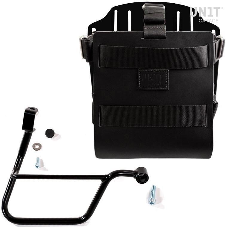 UNIT GARAGE ユニットガレージ Unit Garage Carrying system in aluminum with adjustable leather front， Quick Release System and frame (2016 until now)， Black/Black | U085+U000+1011DX-Black-Black バッグ・ボックス取り付けステー 車体用バッグ・ケース