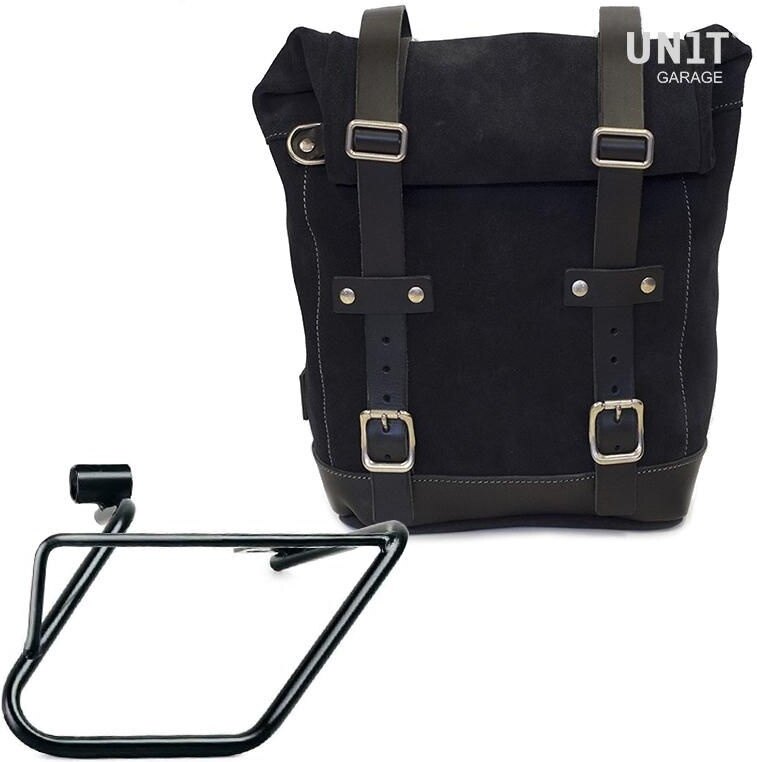 UNIT GARAGE ユニットガレージ Unit Garage Waxed Suede Side Pannier + Right Subframe BMW CE 04， JetBlack | U002+3700DX-JetBlack サイドバッグ 車体用バッグ・ケース