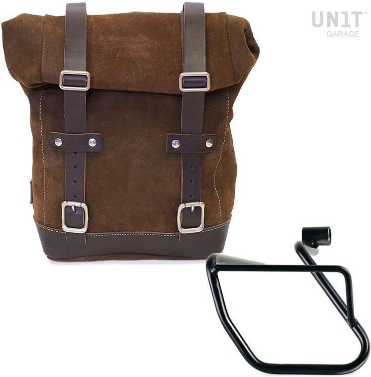 UNIT GARAGE ユニットガレージ Unit Garage Waxed Suede Side Pannier + Left Subframe BMW CE 04， ColoradoBrown | U002+3700SX-ColoradoBrown サイドバッグ 車体用バッグ・ケース