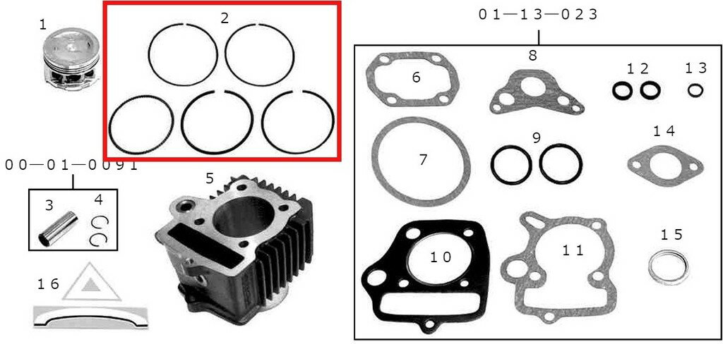 SP武川 SPタケガワ 【補修部品】ピストンリングセットe-ステージ(50mm／81.2cc) ピストンリング エンジ..