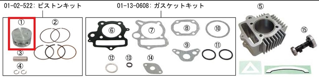 SP武川 SPタケガワ 【補修部品】ピストン50mm／81.2cc ピストン エンジンパーツ エンジン