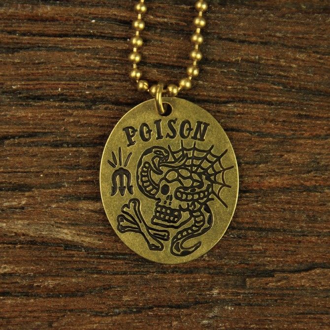 Metalize Productions メタライズプロダクションズ POISON 真鍮製 ラウンドネックレス 装飾品・アクセ..
