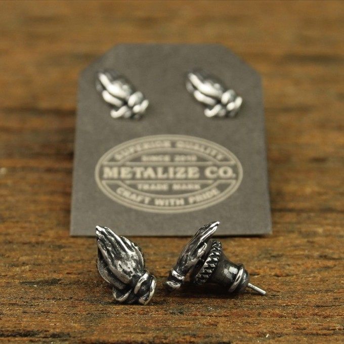 Metalize Productions メタライズプロダクションズ Prayer Hand ピアス 装飾品・アクセサリー バイク関..