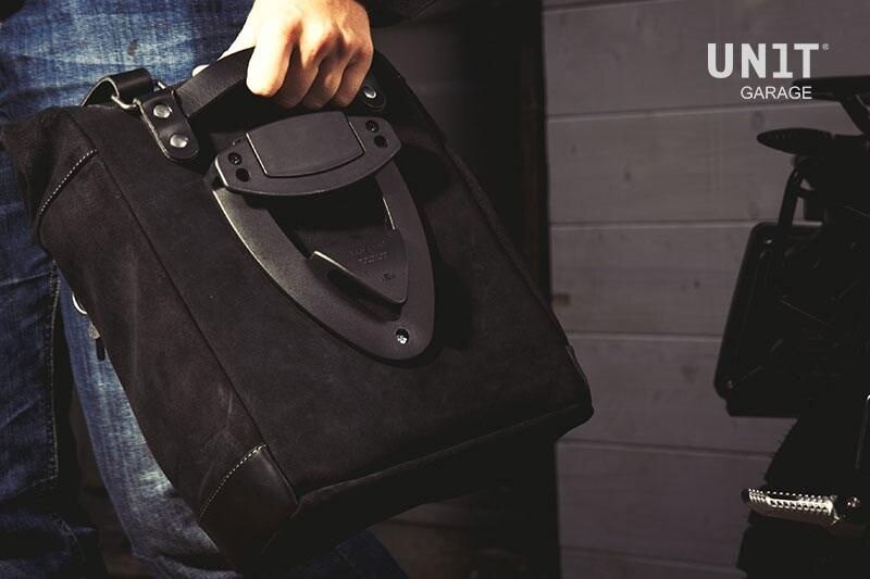 UNIT GARAGE ��˥åȥ��졼�� Unit Garage Waxed Suede Side Pannier + subframe R80 G/S�� JetBlack | U002+1008-JetBlack �����ɥХå� �����ѥХå���������