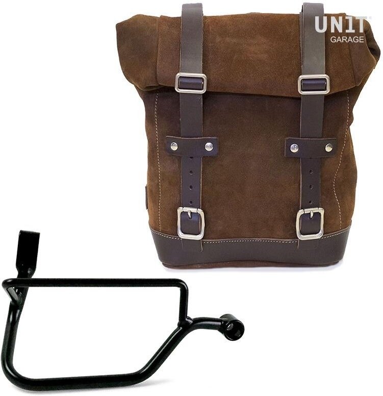 UNIT GARAGE ユニットガレージ Unit Garage Waxed Suede Side Pannier + Right Subframe Triumph Street Twin 900 (2016 until now)， ColoradoBrown | U002+1017DX-ColoradoBrown サイドバッグ 車体用バッグ・ケース