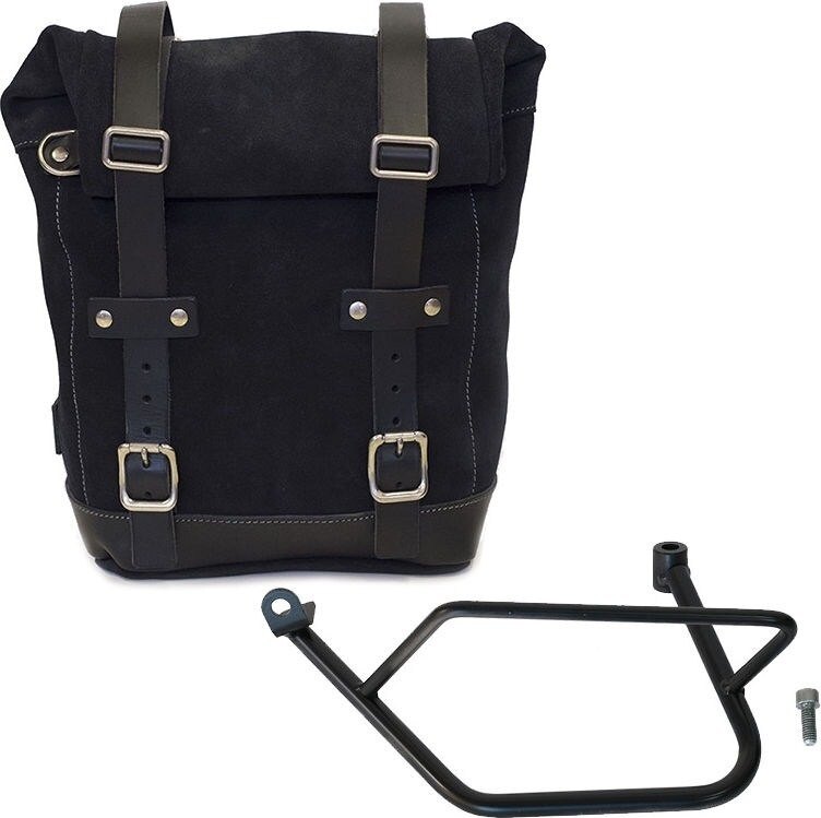 UNIT GARAGE ユニットガレージ Unit Garage WAXED SUEDE SIDE PANNIER + LEFT SUBFRAME KAWASAKI Z900RS， JetBlack | U002-1021SX-JetBlack サイドバッグ 車体用バッグ・ケース