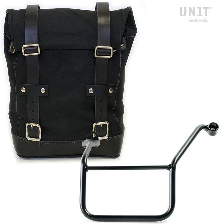 Rakuten - UNIT GARAGE ユニットガレージ Unit Garage Side Pannier Canvas + Left Subframe Yamaha， Black/Black | U001+3208SX-Black-Black サイドバッグ 車体用バッグ・ケース