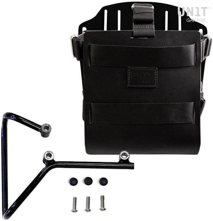 UNIT GARAGE ユニットガレージ Unit Garage Carrying system in aluminum with adjustable leather front， Quick Release System and Svartpilen 701 frame， Black/Black | U085+U000+3002-Black-Black バッグ・ボックス取り付けステー 車体用バッグ・ケース