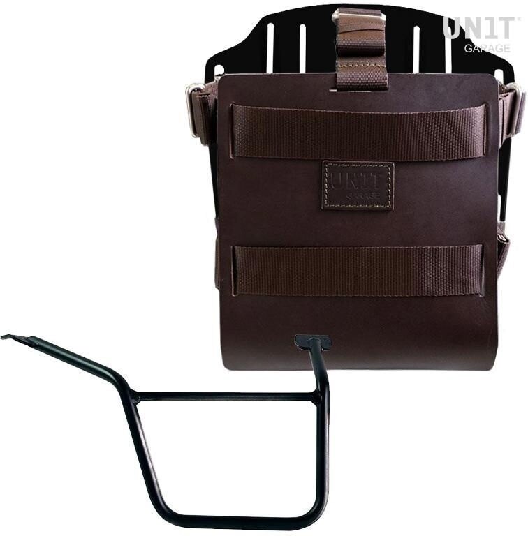 UNIT GARAGE ユニットガレージ Unit Garage Carrying system in aluminum with adjustable leather front， Quick Release System and frame Pan America 1250， Brown/Black | U085+U000+3304DX-Brown-Black バッグ・ボックス取り付けステー 車体用バッグ・ケース
