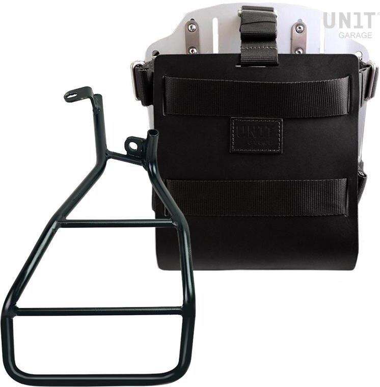UNIT GARAGE ユニットガレージ Unit Garage Carrying system in aluminum with adjustable leather front， Quick Release System and frame Sportster S 1250， Black/Silver | U085+U000+3320DX-Black-Silver バッグ・ボックス取り付けステー 車体用バッグ・ケース