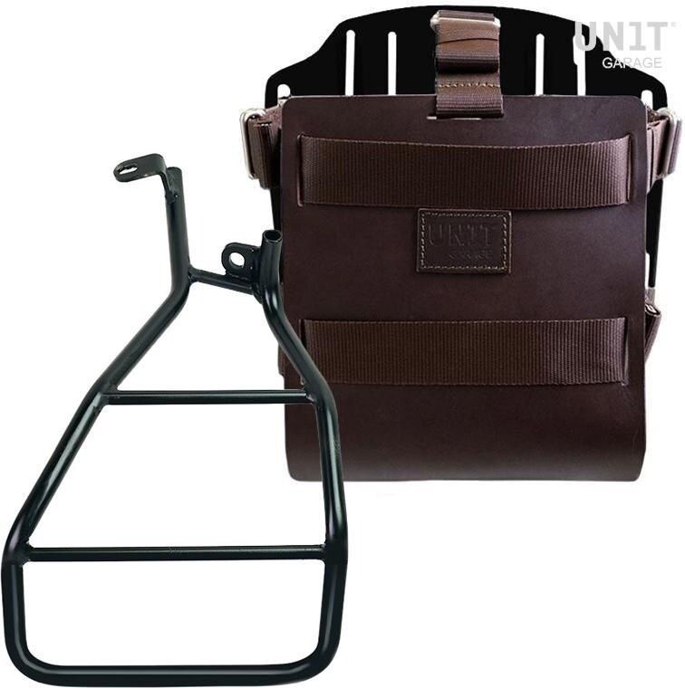 UNIT GARAGE ユニットガレージ Unit Garage Carrying system in aluminum with adjustable leather front， Quick Release System and frame Sportster S 1250， Brown/Black | U085+U000+3320DX-Brown-Black バッグ・ボックス取り付けステー 車体用バッグ・ケース