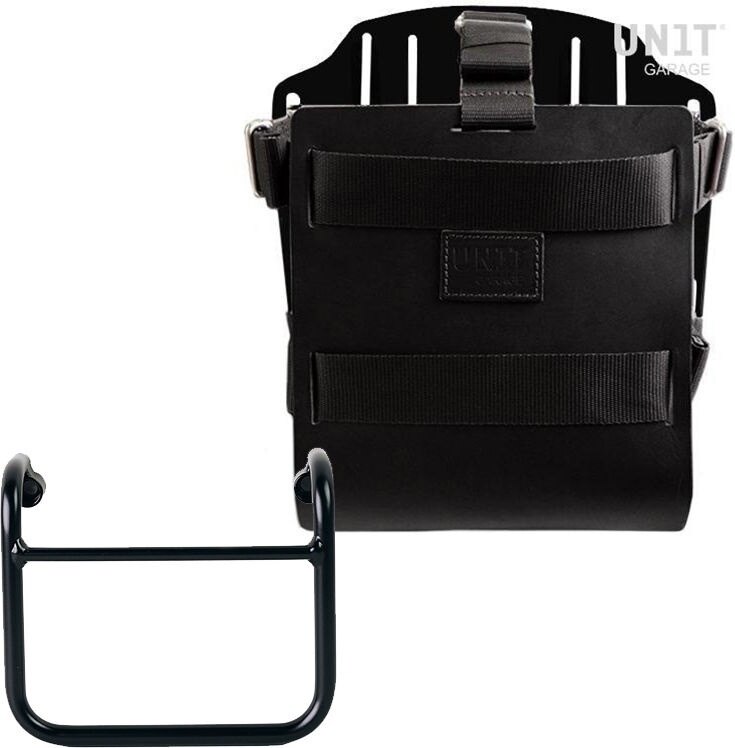 UNIT GARAGE ユニットガレージ Unit Garage Carrying system in aluminum with adjustable leather front， Quick Release System and frame， Black/Black | U085+U000+3400-Black-Black バッグ・ボックス取り付けステー 車体用バッグ・ケース