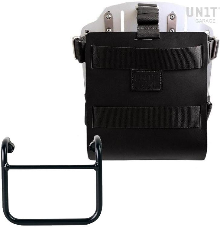 UNIT GARAGE ユニットガレージ Unit Garage Carrying system in aluminum with adjustable leather front， Quick Release System and frame， Black/Silver | U085+U000+3400-Black-Silver バッグ・ボックス取り付けステー 車体用バッグ・ケース