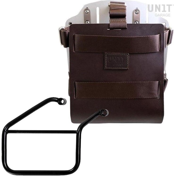 UNIT GARAGE ユニットガレージ Unit Garage Carrying system in aluminum with adjustable leather front， Quick Release System and frame， Brown/Silver | U085+U000+3500DX-Brown-Silver バッグ・ボックス取り付けステー 車体用バッグ・ケース