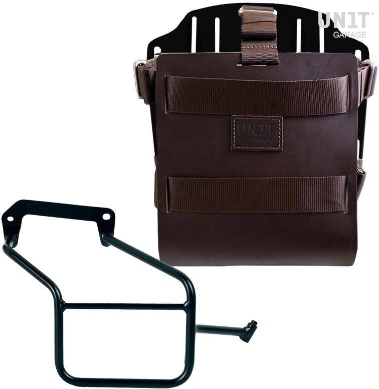 Other - UNIT GARAGE ユニットガレージ Unit Garage Carrying system in aluminum with adjustable leather front， Quick Release System and frame， Brown/Black | U085+U000+3600DX-Brown-Black バッグ・ボックス取り付けステー 車体用バッグ・ケース