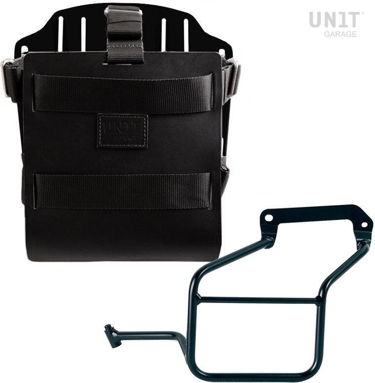 UNIT GARAGE ユニットガレージ Unit Garage Carrying system in aluminum with adjustable leather front， Quick Release System and frame， Black/Black | U085+U000+3600SX-Black-Black バッグ・ボックス取り付けステー 車体用バッグ・ケース