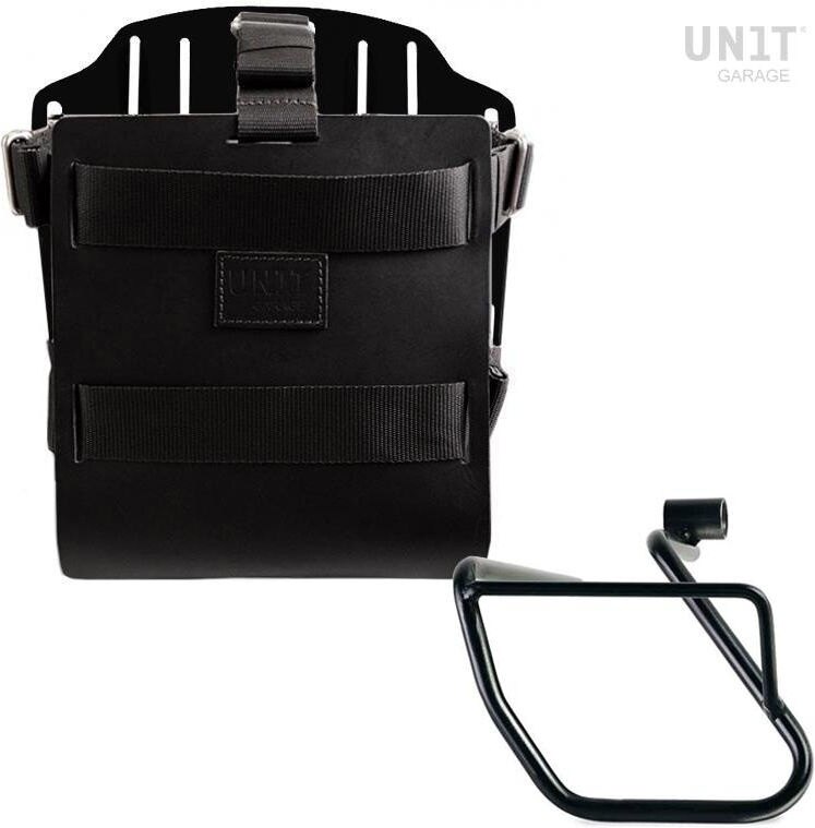 UNIT GARAGE ユニットガレージ Unit Garage Carrying system in aluminum with adjustable leather front， Quick Release System and frame， Black/Black | U085+U000+3700SX-Black-Black バッグ・ボックス取り付けステー 車体用バッグ・ケース