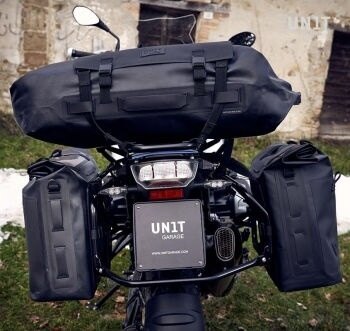 UNIT GARAGE ��˥åȥ��졼�� Unit Garage Aluminum bag holder with adjustable front in Hypalon and Quick Release System + subframe (1983-1996)�� Black | UG007+U000+1806-Black �����ɥХå� �����ѥХå���������