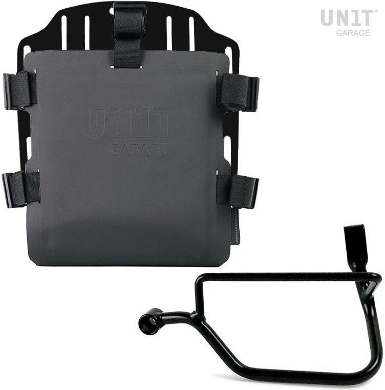 UNIT GARAGE ユニットガレージ Unit Garage Aluminum bag holder with adjustable front in Hypalon and Quick Release System + subframe Street Twin 900 (2016 until now)， Black | UG007+U000+1017SX-Black サイドバッグ 車体用バッグ・ケース
