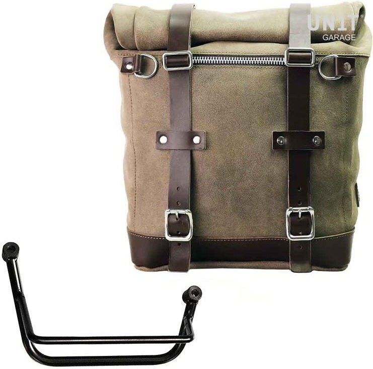 ■詳細説明Article Number：U202-2251DXSide pannier with right subframeScram side pannier extendable from 22 to 30 Liters handmade inItalyin sturdy top quality waterproof waxed suede leather.Derived from our classic U002 side pannier， but it is muchlargerand has a removable core in rigid material so the bag keepsitsshape even when empty. With attention to the smallest detailswith3 mm leather finishes， simple and pure like the materialswithwhich it was built. It quickly attaches to our side pannierframewith the quick release system， already included and mounted ontheback of the bag. The quick release is equipped with a lockforlocking on the frame itself. It is big enough to fit a jethelmetinside， and is equipped with a large front pocket withzipaccessible from the outside. To open it it is not necessarytoremove the front buckles but just move them to the side， in averyfast and practical way. To protect and organize your luggage，werecommend using the 18L Khali light multipurpose bag insideColours ：Moss Grey with brown leather trimColorado Brown with brown leather trimJet Black with black leather trimHeight 35 cm， extendable in height up to 50 cm， width 32 cm，depth20 cm22L - 30L2，75 kgFrame made of steel treated with a matt black epoxy. It ismountedon the right side of the bike.Specially designed to integrate seamlessly with the rest ofthebike. Ready to host our quick release system， beautiful andminimaleven when the bag is not mounted.It comes complete withscrews andcan be mounted easily on the bike in the originalconfiguration，with or without passenger frame. All accessories arecompatiblewith each other exept when specified otherwise.NB： Compatible with all Moto Guzzi V85 TTIt can be used comfortably with the passenger on boardIn order to offer you the best we constantly improve ourproductdetails. The images may refer to a previous version.■注意点※取扱説明書が付属する場合は、外国語となります。※輸入商材の為、納期が遅れる場合がございます。あらかじめご了承ください。※メーカー都合により商品の仕様変更がある場合がございます。ご了承ください。　※画像はイメージです。