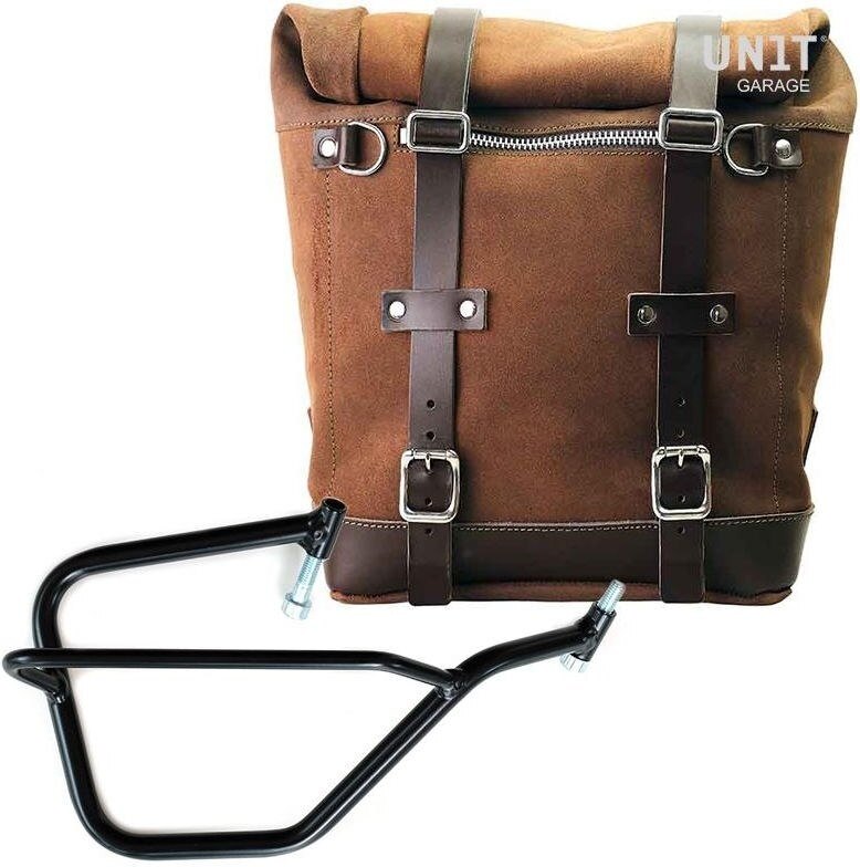 Saddle Bag - UNIT GARAGE ユニットガレージ Unit Garage Waxed suede side pannier Scram 22L-30L + Right Subframe Yamaha， ColoradoBrown | U202+2504DX-ColoradoBrown サイドバッグ 車体用バッグ・ケース