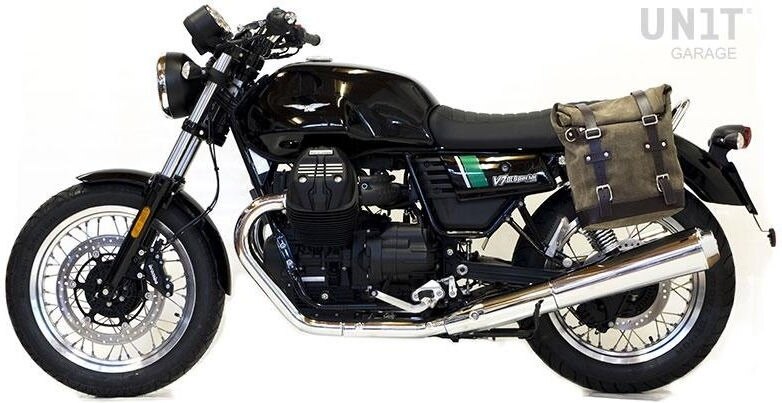 UNIT GARAGE ��˥åȥ��졼�� Unit Garage Waxed suede side pannier Scram 22L-30L + Left Subframe Guzzi V7�� MossGrey | U202+2213SX-MossGrey �����ɥХå� �����ѥХå���������